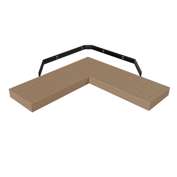 Designs Of Distinction 10" X 30" X 30" Furniture Grade Corner Floating Shelf - Cherry 01MFL103030CH1 - main